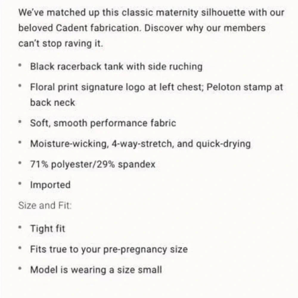 Peloton Cadent Maternity top size Medium - Picture 4 of 9